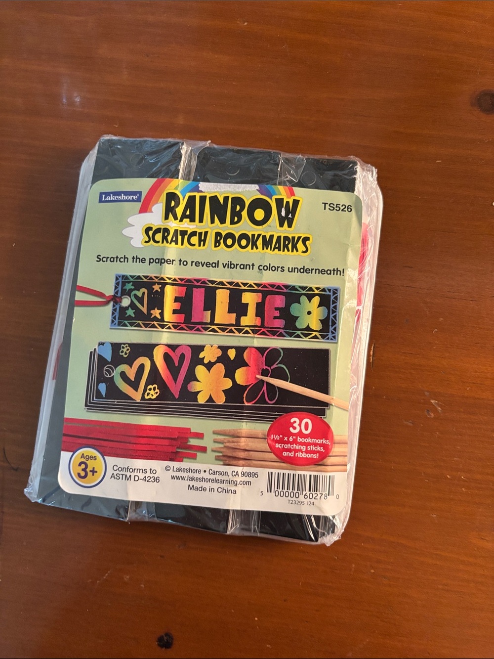 Lakeshore Learning Rainbow Scratch Bookmarks - Black 30